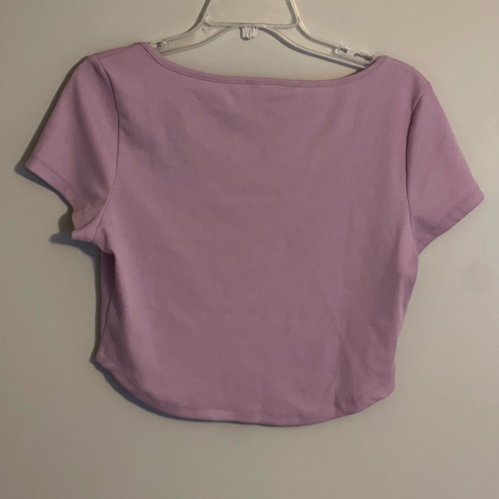 Button Rib-Knit Crop Top - Picture 3 of 3